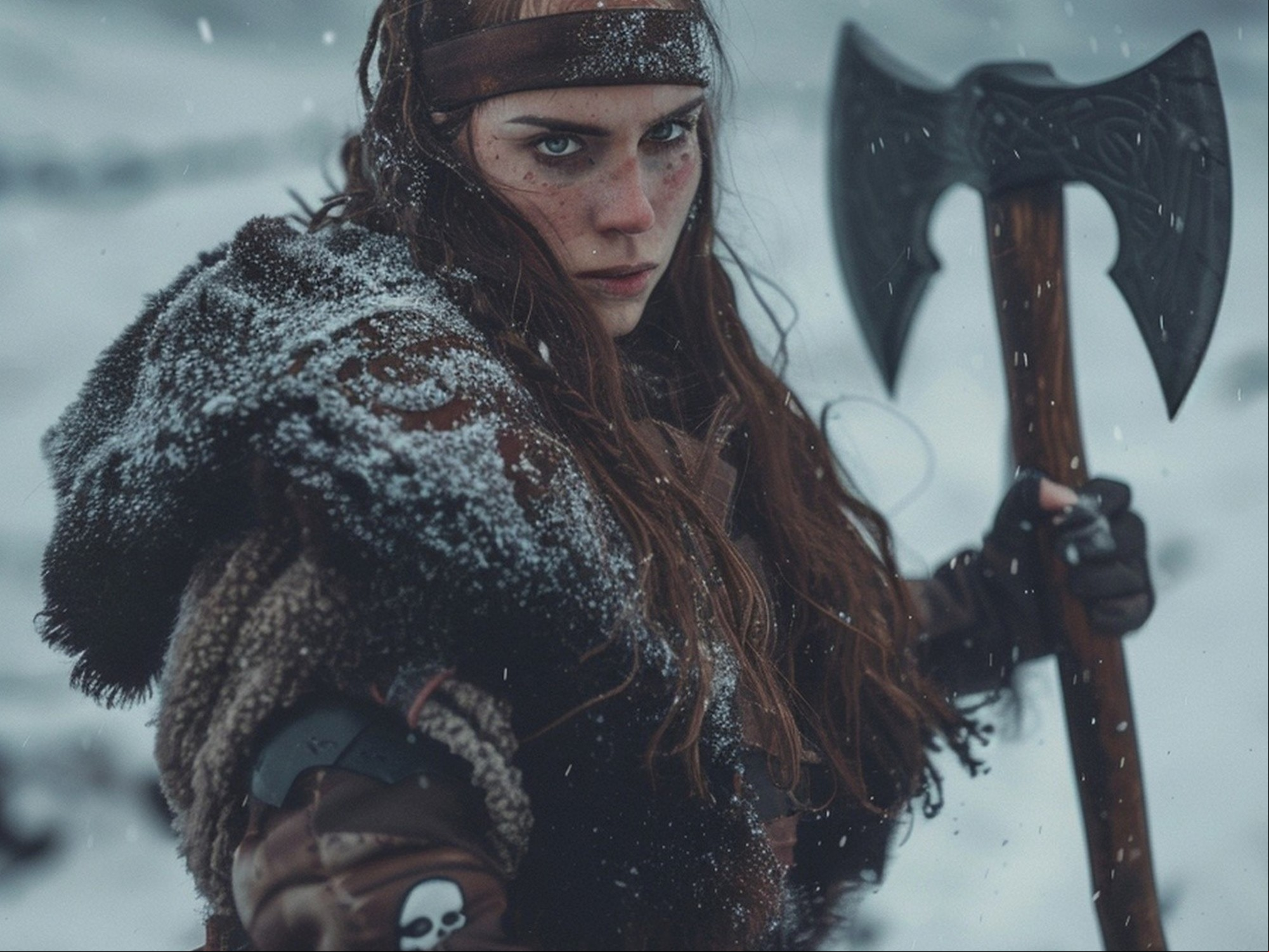 ¿Tu apellido te vincula con los vikingos? Descubrí tu herencia nórdica. Mujer guerrera del antepasado. Imagen Freepik realizada con IA.