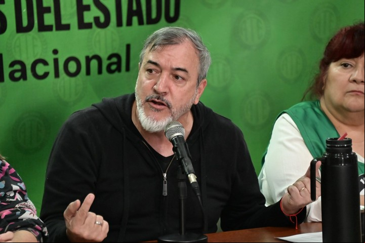 El secretario general de ATE, Rodolfo Aguiar. Foto Prensa ATE.
