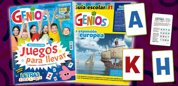 La revista infantil Genios presenta una colección de juegos para divertirse en todas partes