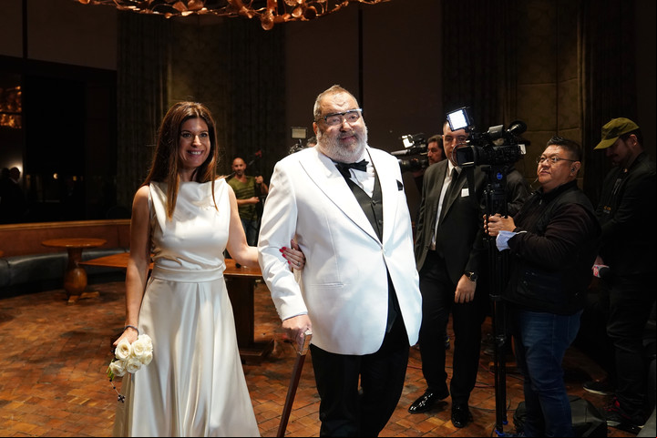 Marcovecchio y Lanata, el día de su casamiento. Foto: Juano Tesone.