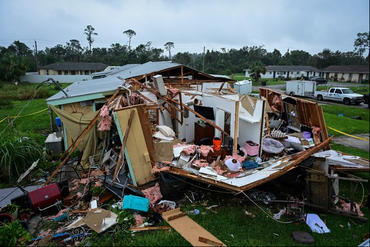 Una casa completamente destruida en Lakewood Park, Florida. Foto: AFP/Giorgio Viera