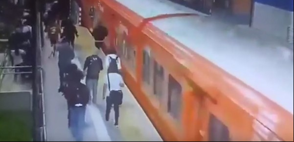 Video: le robaron el celular, la arrojaron del tren y cayó a las vías del Belgrano Norte