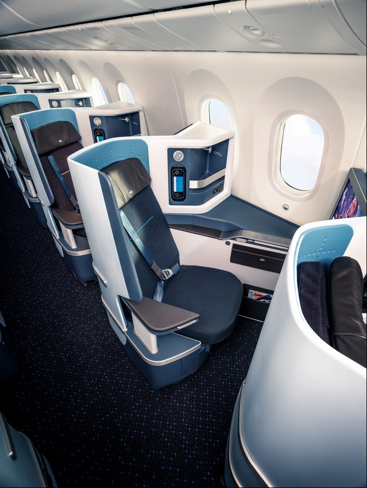 Asientos de Business en el avión de KLM. Foto KLM