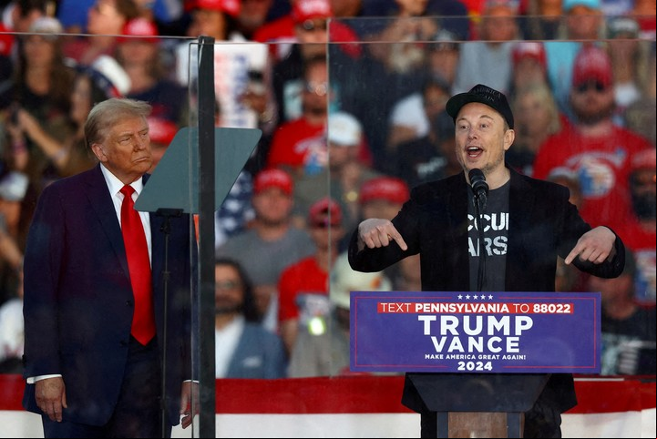 Elon Musk y Trump en campaña en Pennsylvania. Foto: Reuters