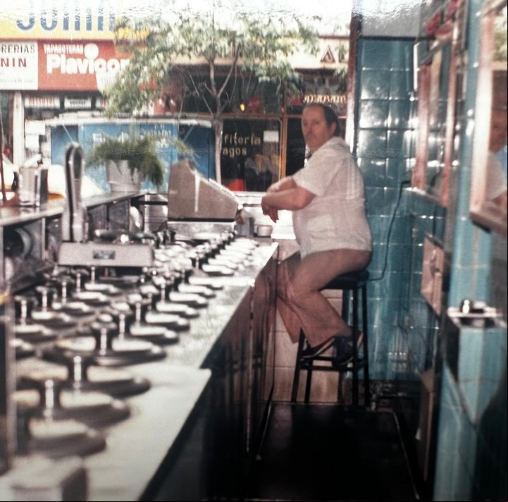 José Saladino en Napoli en los años 80.