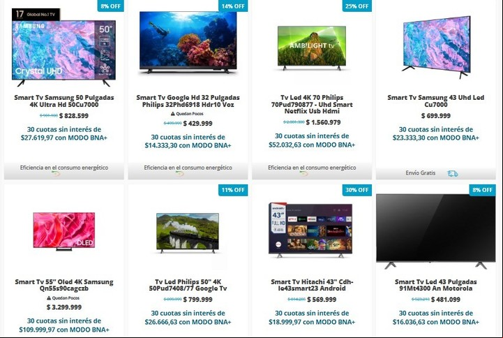 Los televisores del plan están marcados con un sello especial. Imagen: Captura.