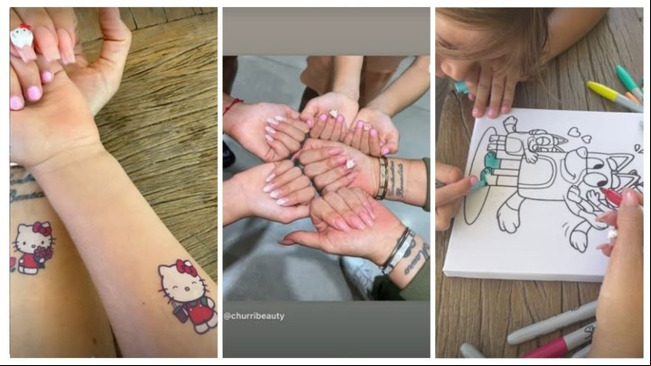 Wanda Nara se reencontró con sus hijas, Isabella y sca. | Fotos: Instagram