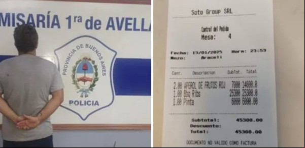 Comió, tomó unos tragos y se fue corriendo: el "paga Dios" que terminó mal en Avellaneda