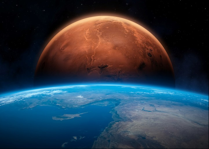 Marte es el primer planeta exterior; es decir, que su órbita se encuentra más alejada del Sol que la órbita terrestre. Foto: ilustración Shutterstock