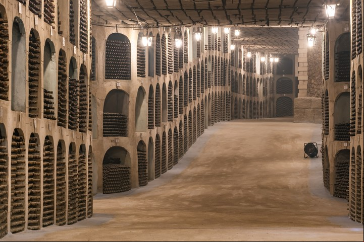 Los túneles de la bodega Mileștii Mici, en Moldavia.