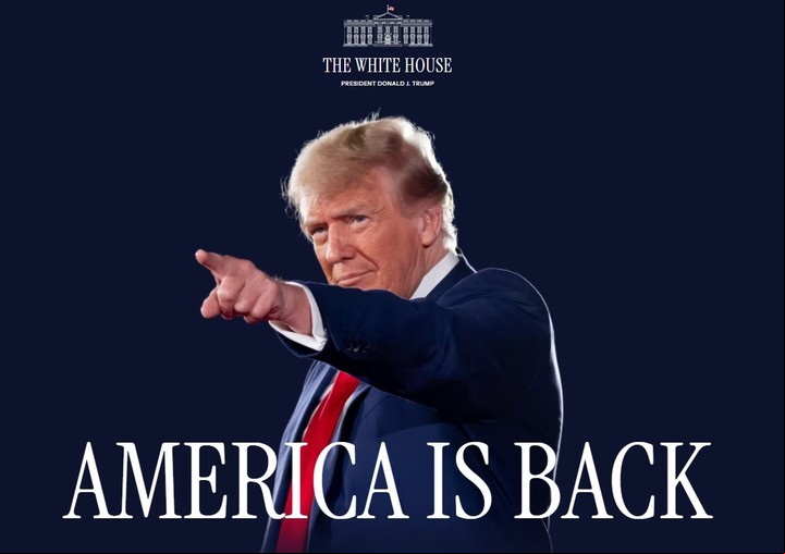 "América, vuelve", la nueva web de la Casa Blanca tras la jura de Donald Trump.