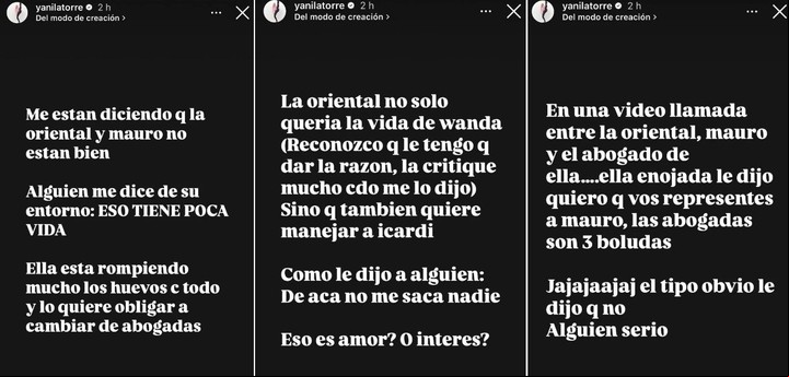 Yanina Latorre aseguró que Mauro Icardi y la China Suárez estarían atravesando una crisis en su incipiente romance. | Fotos: Instagram