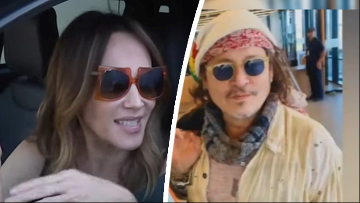 Vero Lozano, la esposa de Corcho Rodríguez y Johnny Depp. Foto: Captura TV.