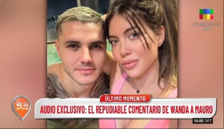 En "Intrusos" mostraron un nuevo audio de una conversación entre Mauro Icardi y Wanda Nara. Captura TV.