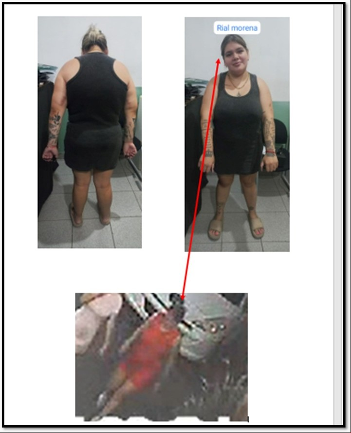 La foto del episodio del 22 de enero que usaron los investigadores para identificar a Morena Rial en los videos del robo a una casa cuatro días antes.