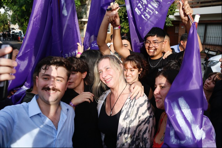 Karina Milei. En una nueva jornada de afiliación de LLA en la Ciudad. Foto: Francisco Loureiro.