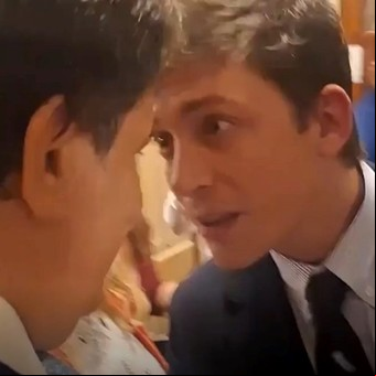 El video de seguridad del Congreso que muestra el cruce entre Facundo Manes y Santiago Caputo