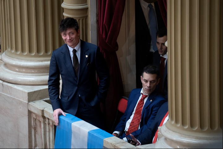 Imagen del 1 de marzo de 2025 del asesor presidencial, Santiago Caputo. Foto  Xinhua