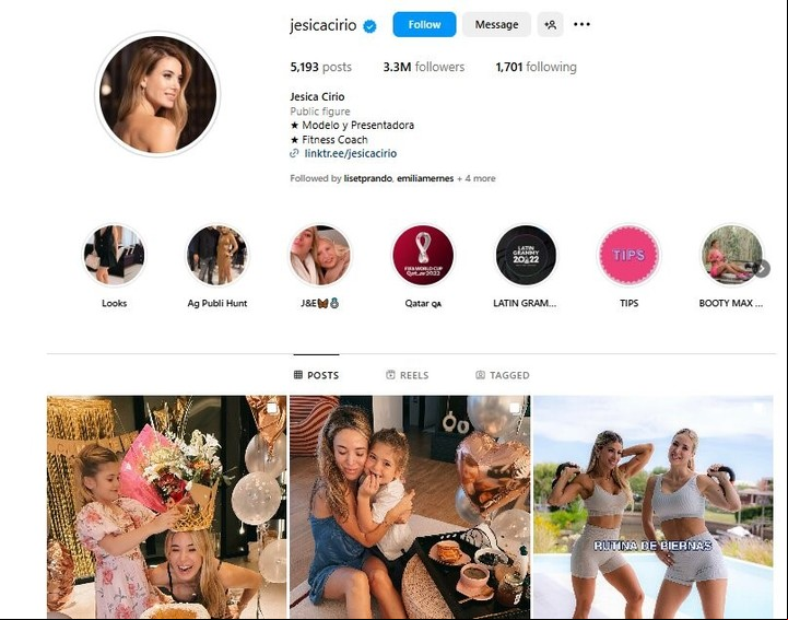 Tras su separación, Jésica Cirio recibió los 40 años solo acompañada por su hija. Foto: Instagram
