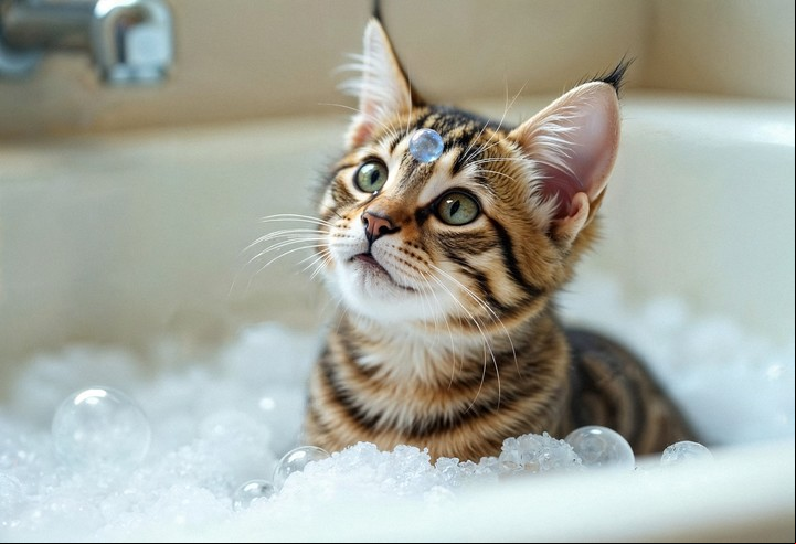 Los tips para que el baño de un gato sea llevadero. Foto: freepik.