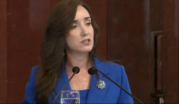 Victoria Villarruel en el cierre del Seminario en el Senado.