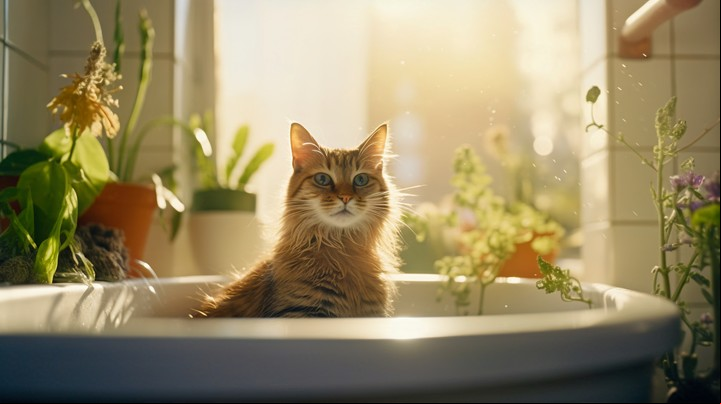 A los gatos no les suele gustar el agua por lo que es necesario ser cuidadoso. Foto: freepik