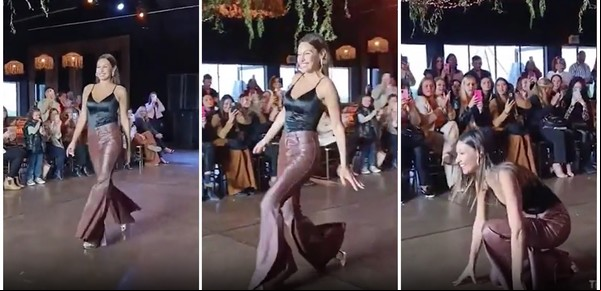 Pampita Ardohain se cayó repetidas veces en pleno desfile y así reaccionó el público