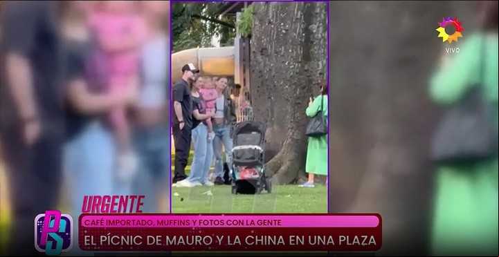Mauro Icardi y La China Suárez se sacaron fotos con la gente. Captura TV
