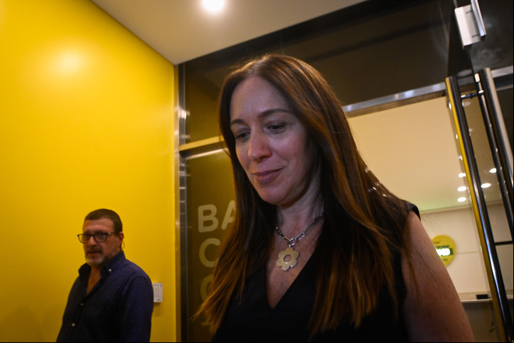 María Eugenia Vidal en la sede central del PRO, tras confirmar la lista para las elecciones porteñas. Foto Mariana Nedelcu