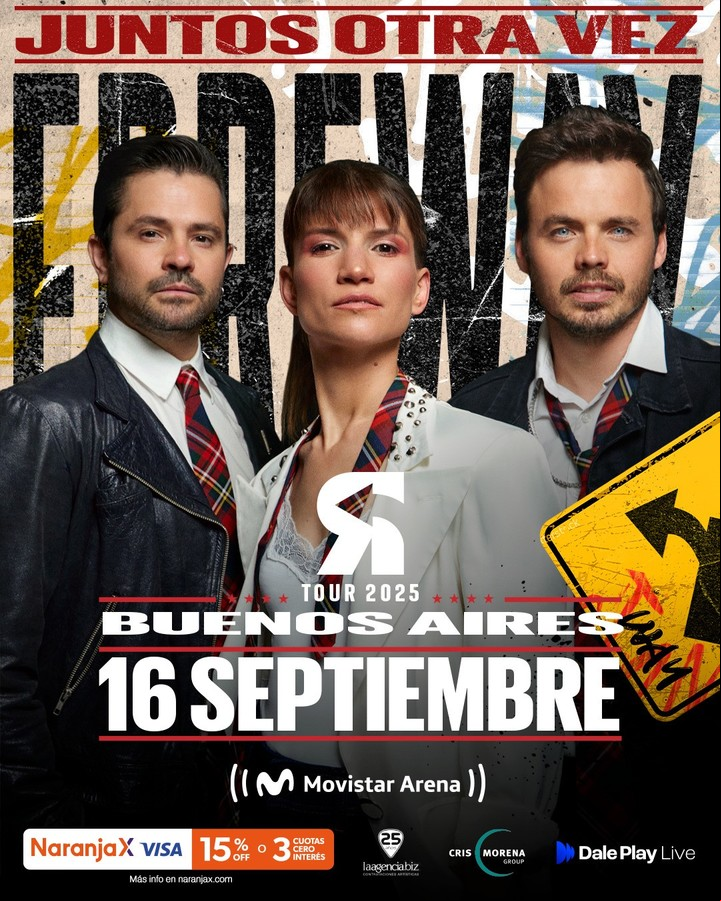 El flyer del show de Erreway en Argentina.
