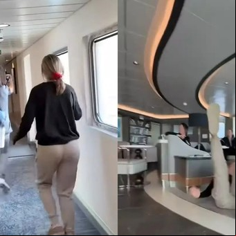 Impresionantes imágenes: un crucero impactó contra olas de 12 metros en el Paso de Drake
