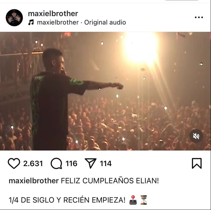 "Recién empieza", adelantó Maxi, el brother respecto a los primeros 25 años de vida de L-Gante. Foto: Instagram