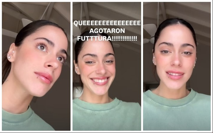 Tini Stoessel expresó toda su felicidad por el éxito de Futttura. Fotos: captura video Instagram.