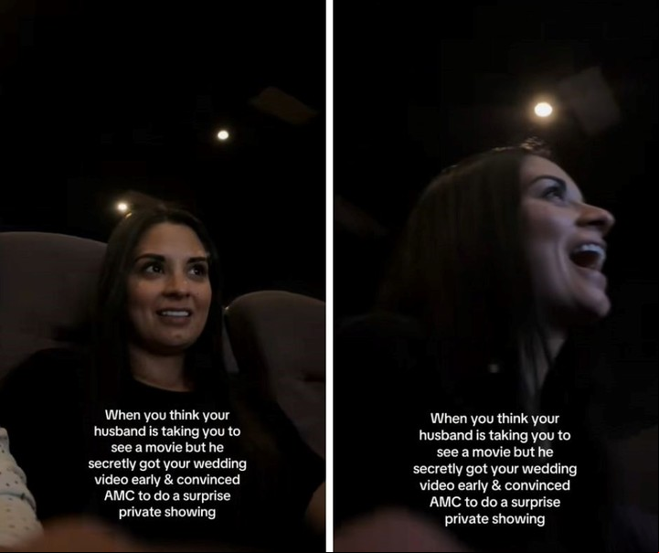 La reacción de la joven al ver por primera vez la filmación de su boda. Foto: captura de video/TikTok @lexlax15.
