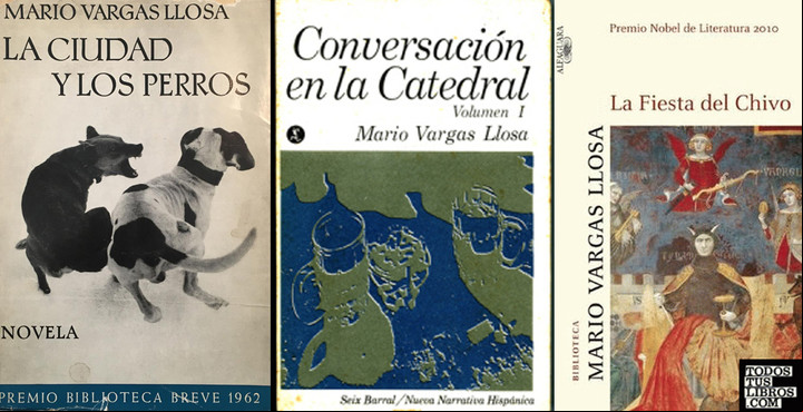 Tres de los libros más celebrados de Mario Vargas Llosa.