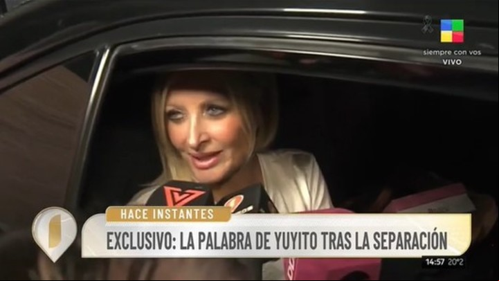 Yuyito González evitó dar más detalles de su separación de Javier Milei. Captura TV.