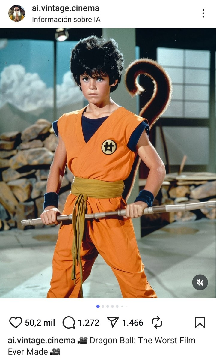 Goku de pequeño en su versión live-action.