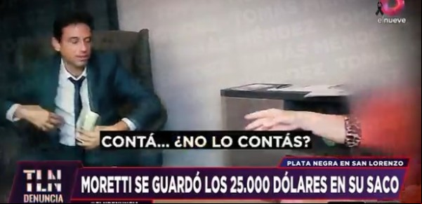 "Manoteó la plata y se la metió en el traje desesperado": nuevos audios del escándalo de Moretti en San Lorenzo