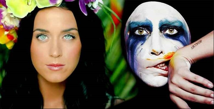 "Roar" logró vender 557.000 copias, duplicando las 225.000 copias de "Applause"; Katy Perry alcanzó el #1 mientras que el sencillo de Lady Gaga logró el #4 como máxima posición. Foto: YouTube vía @LadyGaga y @KatyPerry