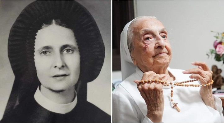 Fue ordenada monja a los 26 años y tuvo una larga carrera de servicio religioso como profesora y secretaria (Guinness Records).