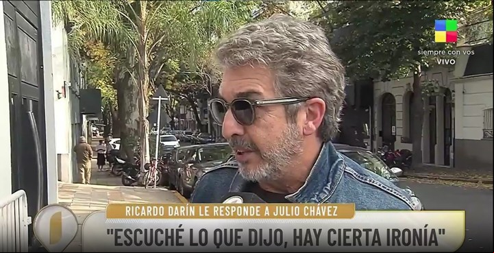 Ricardo Darín reconoció "cierta ironía" en las declaraciones de Julio Chávez. Captura TV