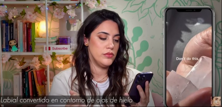 Dadatina reacciona a los videos virales que prometen que el hielo en la cara trae beneficios. Foto: captura YouTube.