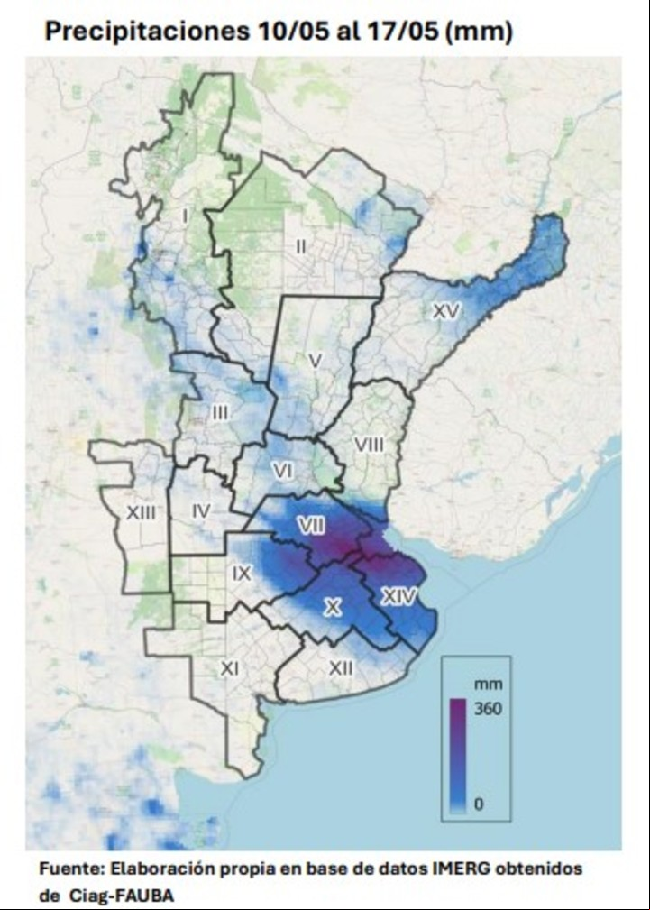 Milímetros acumulados.