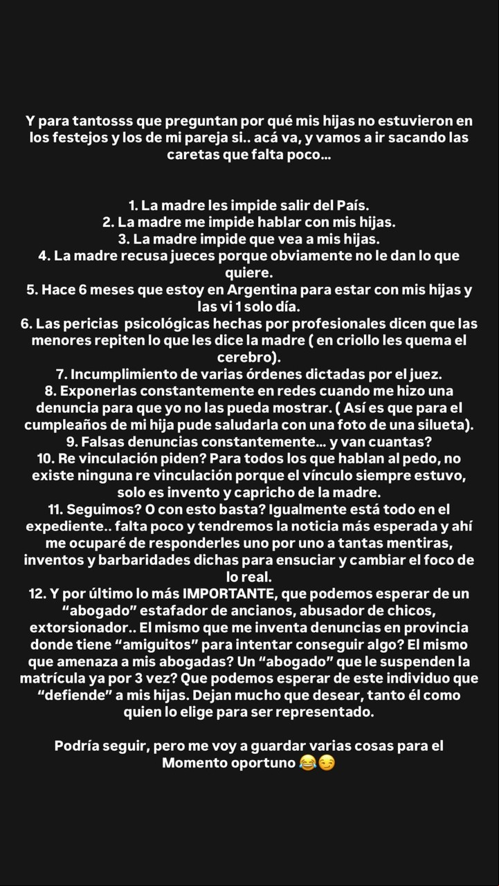 Mauro Icardi explicó con un fuerte comunicado por qué no llevó a sus hijas a Turquía. Foto: Instagram